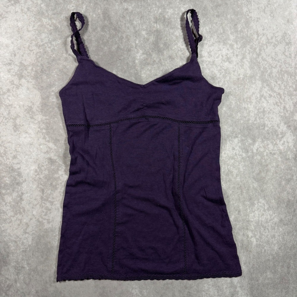 Purple Lace Trim Camisole Adjustable Straps Tank Top Womens XS Y2K Fairycore